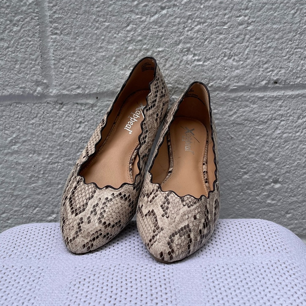 Xappeal Snakeskin Patterned Flats